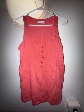 Sonoma Coral Button-Front Sleeveless Tank